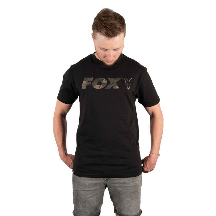 Tricou Fox Black/Camo Chest Print T-Shirt