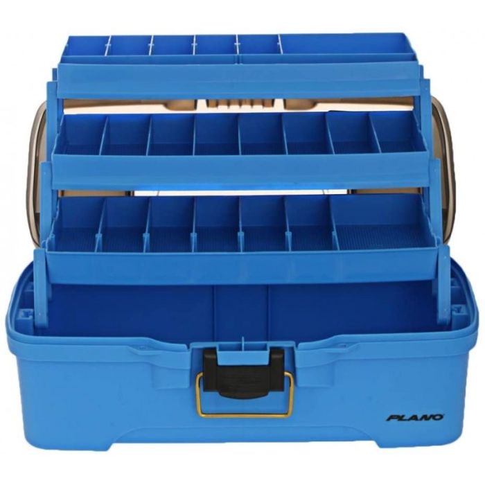 Valigeta Plano Tackle Box cu 3 Sertare, 22-34 Compartimente, Albastru, 41x21cm